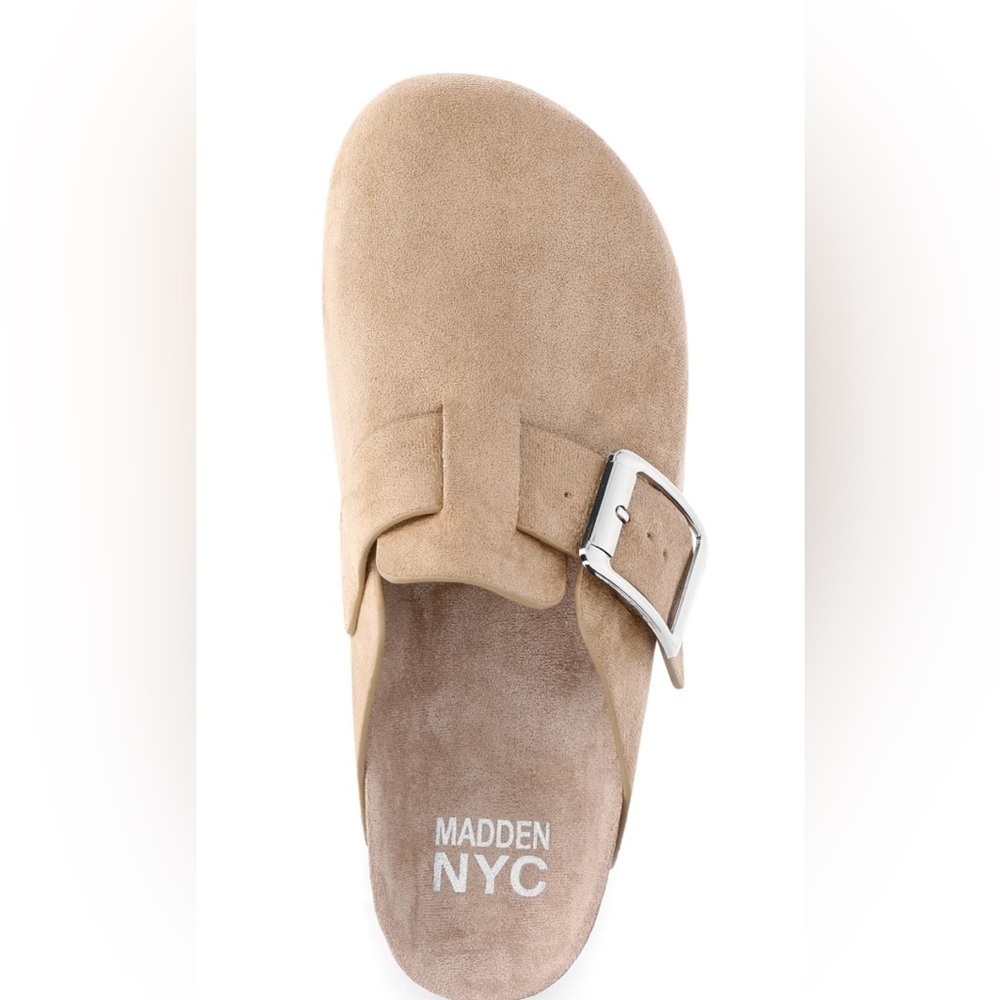 NEW Madden NYC Tan MicroSuede Women's Platform Clogs size 7 - Picture 4 of 11